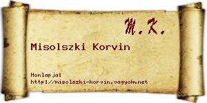 Misolszki Korvin névjegykártya